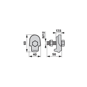 Zinkenhalter 0616720 - M12 x 50 mm - zu Stoll-JF – Kreiselheuer Ersatzteil