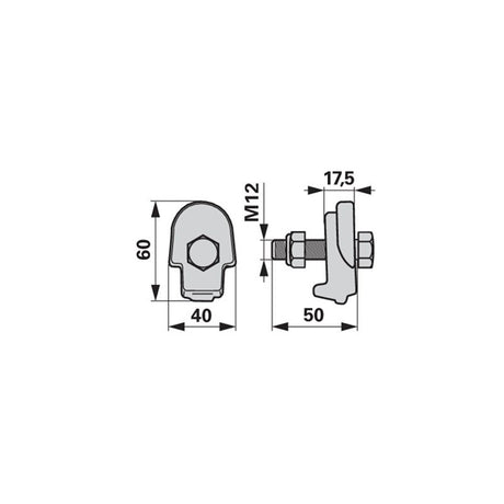 Zinkenhalter 0616720 - M12 x 50 mm - zu Stoll-JF – Kreiselheuer Ersatzteil