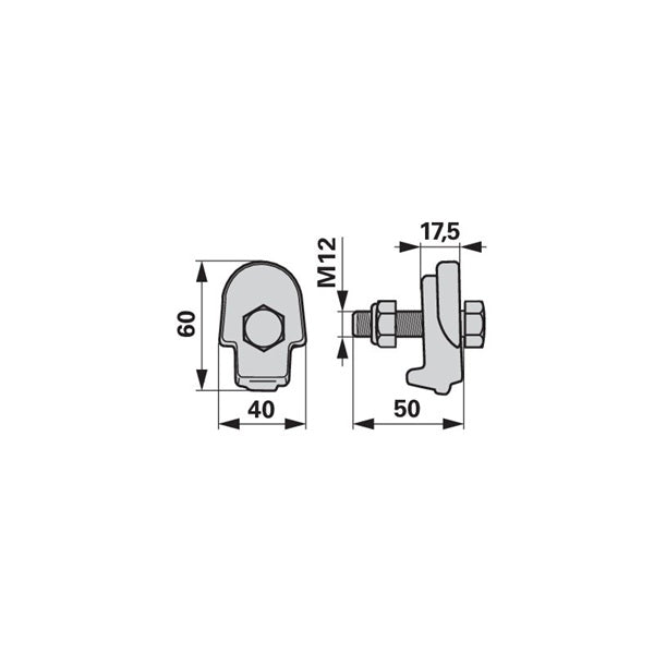 Zinkenhalter 0616720 - M12 x 50 mm - zu Stoll-JF – Kreiselheuer Ersatzteil