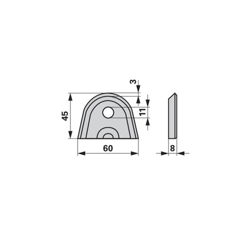 Zinkenhalter 1141 - L 60 x B 8 x H 45 mm - zu Heuma – Halter für Kreiselheuer Ersatzteil