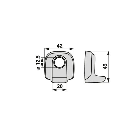 Zinkenhalter V08673 - L 42 x B 16 x H 45 - zu Vogel & Noot – Grubber Ersatzteil