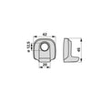 Zinkenhalter 154.596.805 -  L 42 x B 16 x H 45 - SIP – Halter für Kreiselheuer Ersatzteil