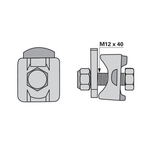 Zinkenhalter 161379 - M12 x 40 mm - zu Fella – Halter für Kreiselheuer Ersatzteil