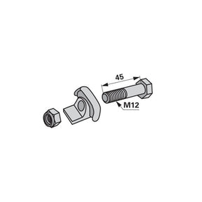 Zinkenhalter 150094 - 487381 - M12 x 45 mm - zu Fella – Landtechnik Ersatzteil