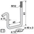 Zinkenhalter für Rahmen 40x40 Gewinde M12 zu Kongskilde – Grubber Halter Ersatzteil