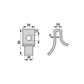 Zinkenklemme L 30 x B 20 x H 65 mm anstelle von Stoll 0649340 – Landtechnik Ersatzteil