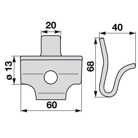 Zinkenklemme 0654351 - 810654351 zu Stoll-JF – Traktor Frontlader Ersatzteil