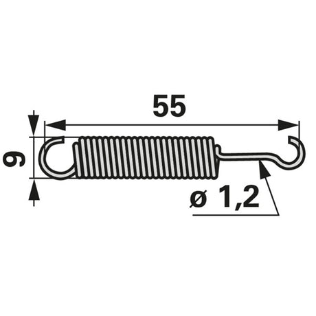 Zugfeder AD 9 x L 55 mm anstelle von BCS 106.5183 – edit Ersatzteil