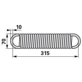 Eggenklappfeder / Zugfeder 315mm – Egge Ersatzteil