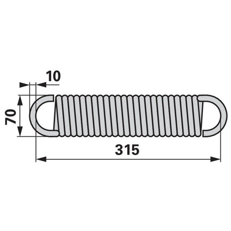 Eggenklappfeder / Zugfeder 315mm – Egge Ersatzteil