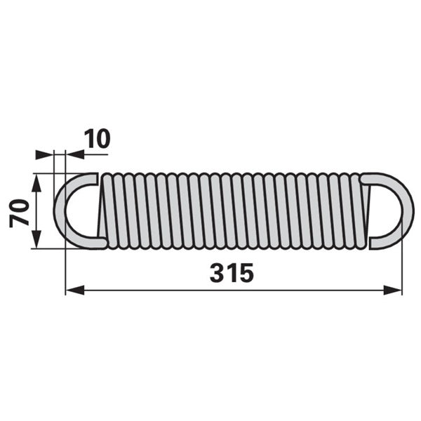 Eggenklappfeder / Zugfeder 315mm – Egge Ersatzteil