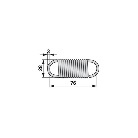 Zugfeder L 76 mm Pöttinger 435.366 – Zugfeder Ersatzteil