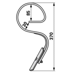 Garezinken gebogen mit Schar 25x8x370mm – Grubber Zinken Ersatzteil