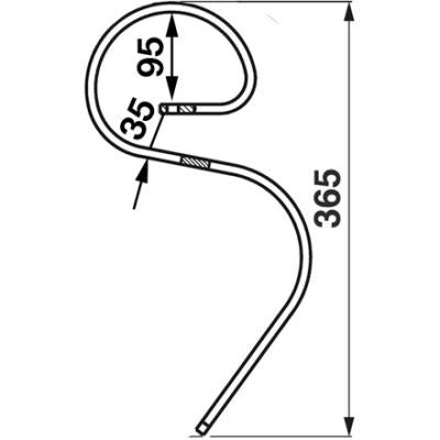 Garezinken gebogen 25x8x365mm – Grünland Ersatzteil