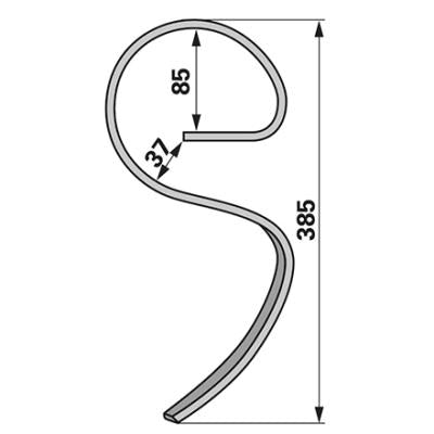Garezinken gebogen 27x10x385mm – Grubber Zinken Ersatzteil