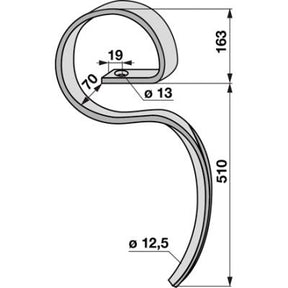 Kultureggenzinke ohne Schar 65x13mm – Egge Ersatzteil
