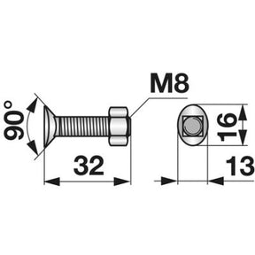 Planetenschraube M8x32 mit Mutter 10 Stück – Schrauben Ersatzteil