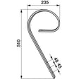 Schleppzinke - Lochabstand: 45 mm - Materialstärke: 45 x 10 mm – Striegel Zinken Ersatzteil