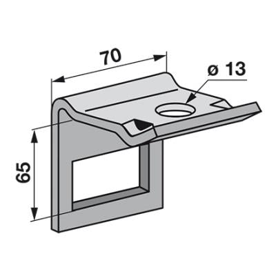 Zinkenhalter 45x12mm für Rahmen 50x50mm – Halter für Kreiselheuer Ersatzteil
