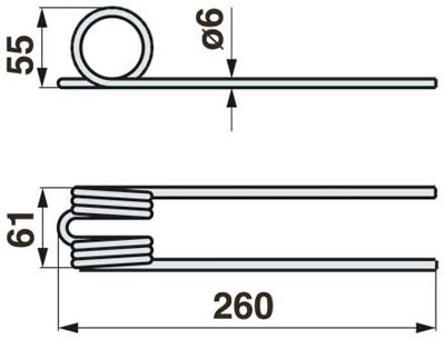 Bandrechwenderzinke zu SIP 260 mm