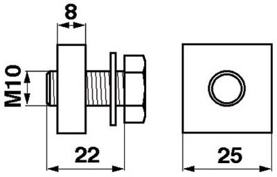 Universal  Schraube M10 x 25 mit Vierkantkopf