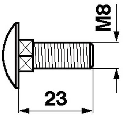 Universal  Flachrundschraube M8x23 8.8 zu ESM