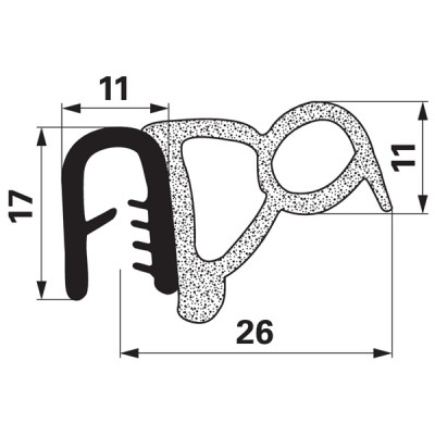 Kanntenschutz mit Moosgummi Dichtungsprofil - Klemmbereich 4-6 mm