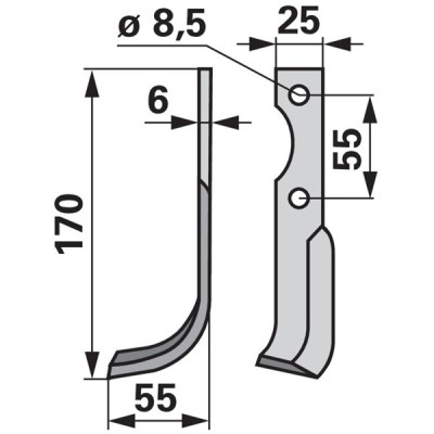 Bogenmesser links zu BCS B580.43431.5