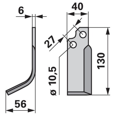 Bogenmesser links zu BCS B580.48434.3