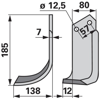 Bogenmesser links zu Breviglieri 0040105S