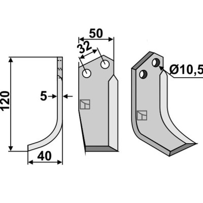 Bogenmesser links zu Comeb 158002