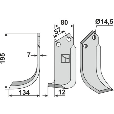 Bogenmesser links zu Falc 80 x 7