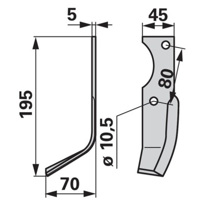 Bogenmesser links zu Goldoni 8833