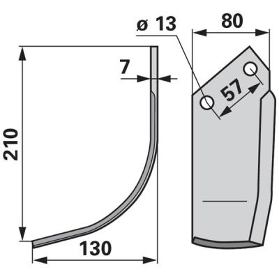 Bogenmesser links zu Howard 9948 / 9930