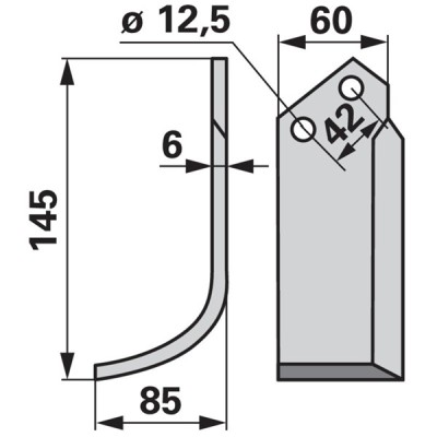 Bogenmesser links zu M.E.A.A.T. 60 x 6