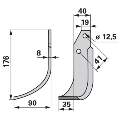 Bogenmesser links zu Ommas 40 x 8