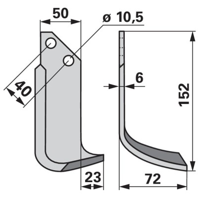 Bogenmesser rechts zu BCS 42305