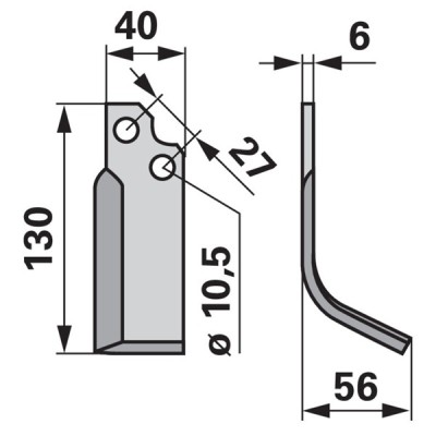 Bogenmesser rechts zu BCS B580.48433.2
