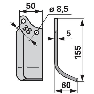 Bogenmesser rechts zu Tielbürger KB-001-008