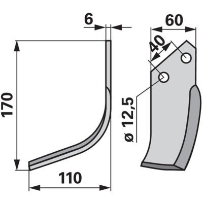 Bogenmesser links zu Breviglieri 105004