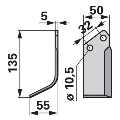 Bogenmesser links zu Comeb 158007