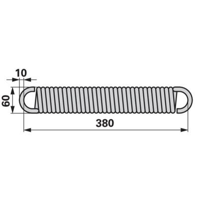 Eggenklappfeder / Zugfeder 380mm