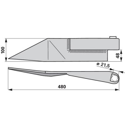 Entmistungsschieber links 450 mm zu Alfa-Laval 