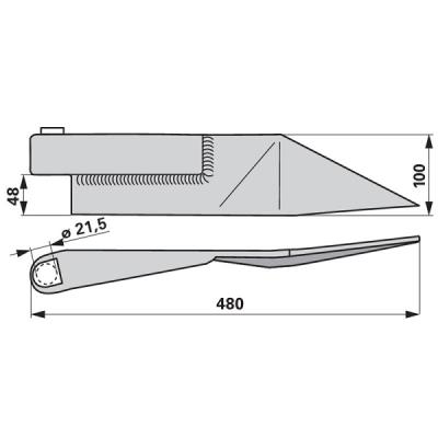 Entmistungsschieber rechts 450 mm zu Alfa-Laval 