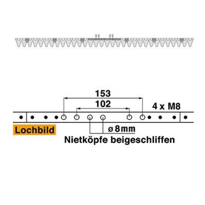 Mähmesser 162 cm Esm 249.2450 mit 32 Klingenspitzen