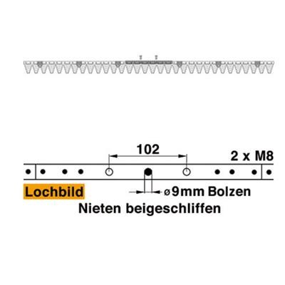 Mähmesser (Obermesser) 162 cm Esm 251.0290 mit 32 Klingenspitzen