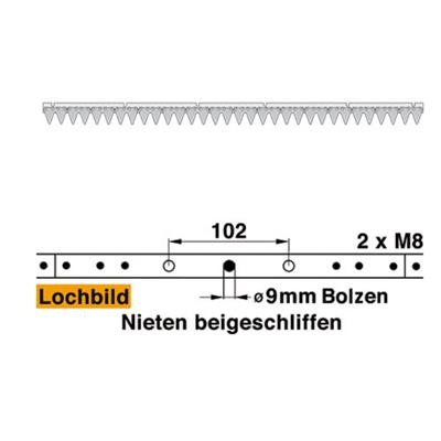 Mähmesser (Untermesser)162 cm Esm 264.0220 mit 32 Klingenspitzen