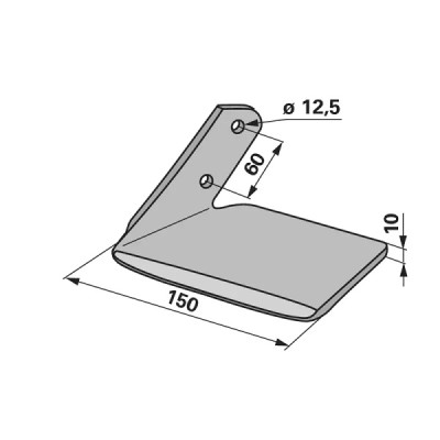 Flügelschar - links - Arbeitsbreite 150 mm 