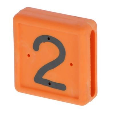 Fußbandnummern 10 Stück Ziffer 2 orange