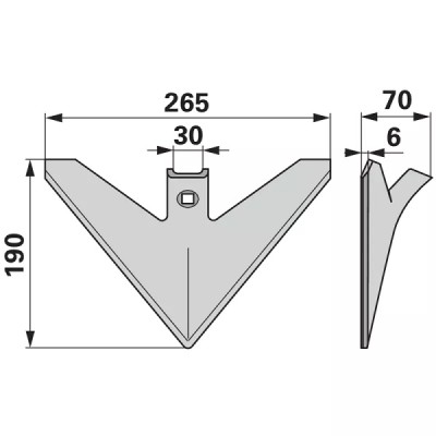 Gänsefußschar - Arbeitsbreite 265 mm